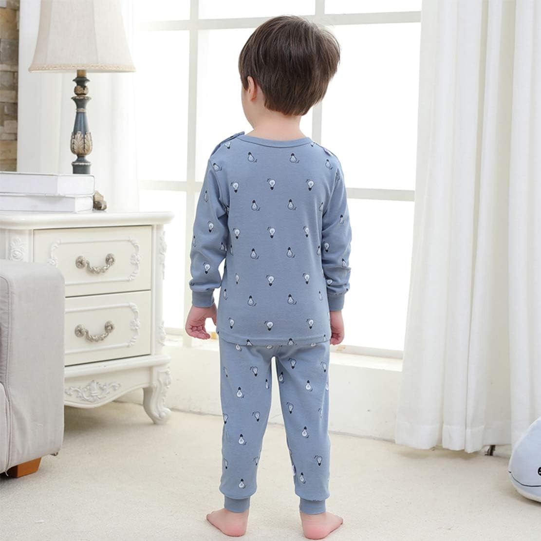 100% Organic Cotton Baby Boys Girls Pajamas Set Long Sleeve Sleepwear(3M-6T)